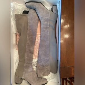 Staurt Weizmann grey suede knee high boots size 7.5